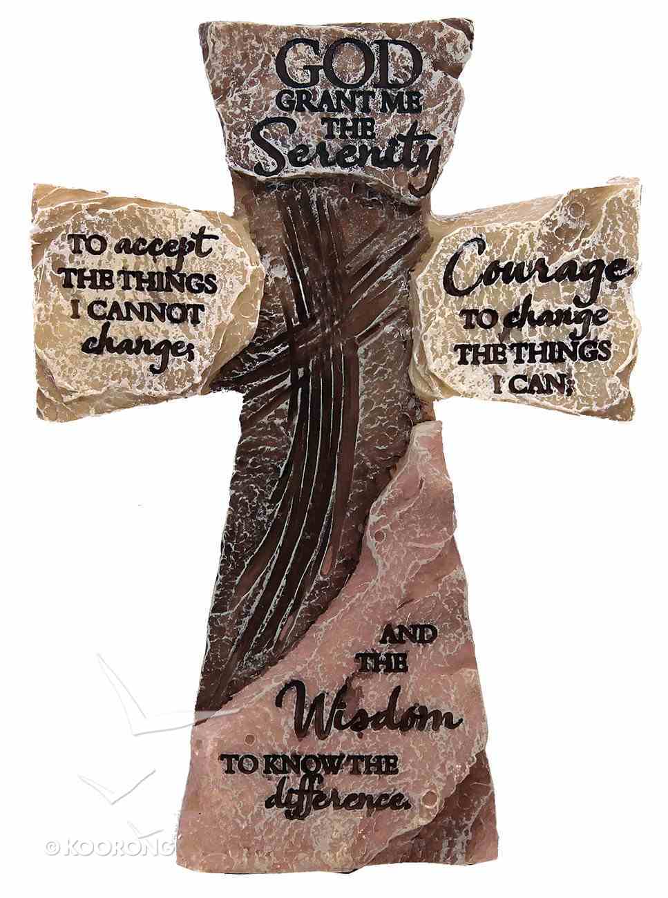 Tabletop Cross: Serenity Prayer (Polyresin) Plaque