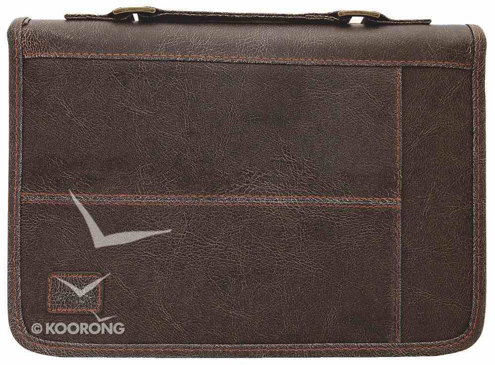 Bible Cover Extra Large: Aviator Leather-Look Brown Bible Cover