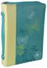 Bible Cover Lime/Dusty Blue Butterflies Large Luxleather Imitation Leather - Thumbnail 0