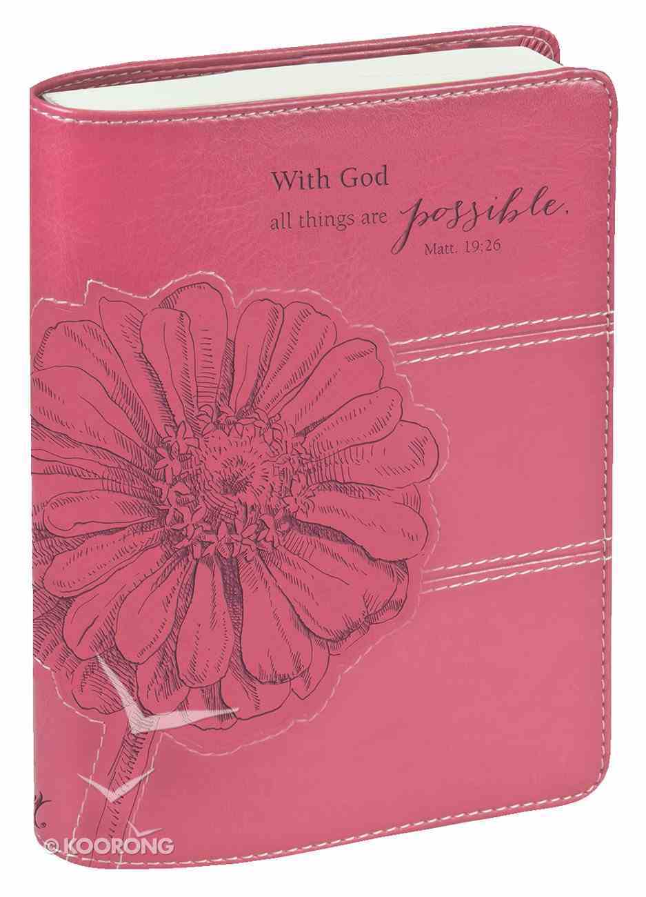 Journal: With God All Things Are Possible Pink, Handy-Sized Imitation Leather