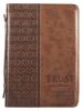 Bible Cover Classic Large: Trust Prov 3:5, Brown Luxleather Bible Cover - Thumbnail 0