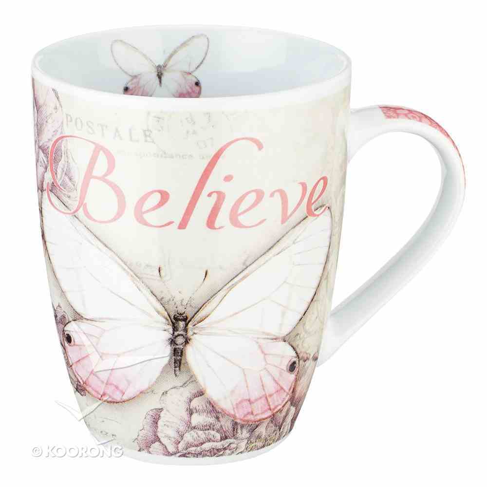 Ceramic Mug: Believe Butterfly Pink (355ml) Homeware