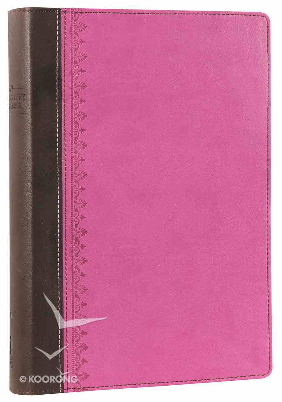 NIV First-Century Study Bible Chocolate/Orchid (Black Letter Edition) Premium Imitation Leather