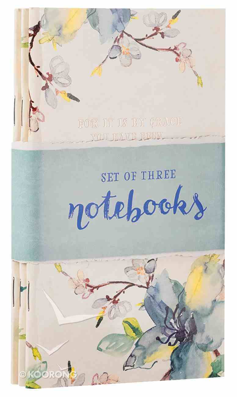 Notebook: Flowers and Birds With Verses, White/Blue/Red (Set Of 3) Paperback