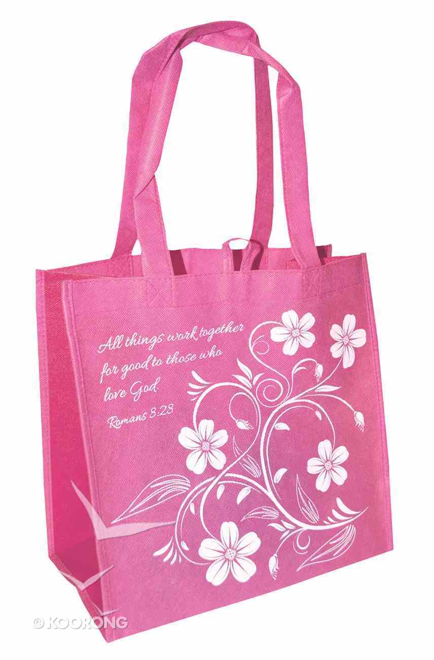 Eco Totes: All Things Work Together For Good, Pink With Dark Pink Sides (Romans 8:28) Soft Goods