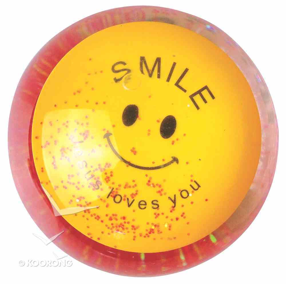 Water Ball Bouncy Ball With Red Glitter: Jesus Loves You, 6.5cm Novelty