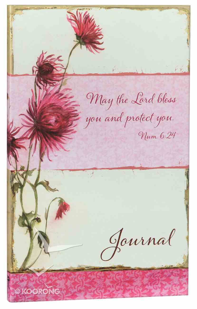 Journal: May the Lord Bless You and Protect You Pink Flowers (Numbers 6:24) Flexi Back