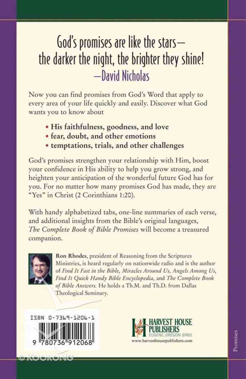 The Complete Book Of Bible Promises By Ron Rhodes Koorong