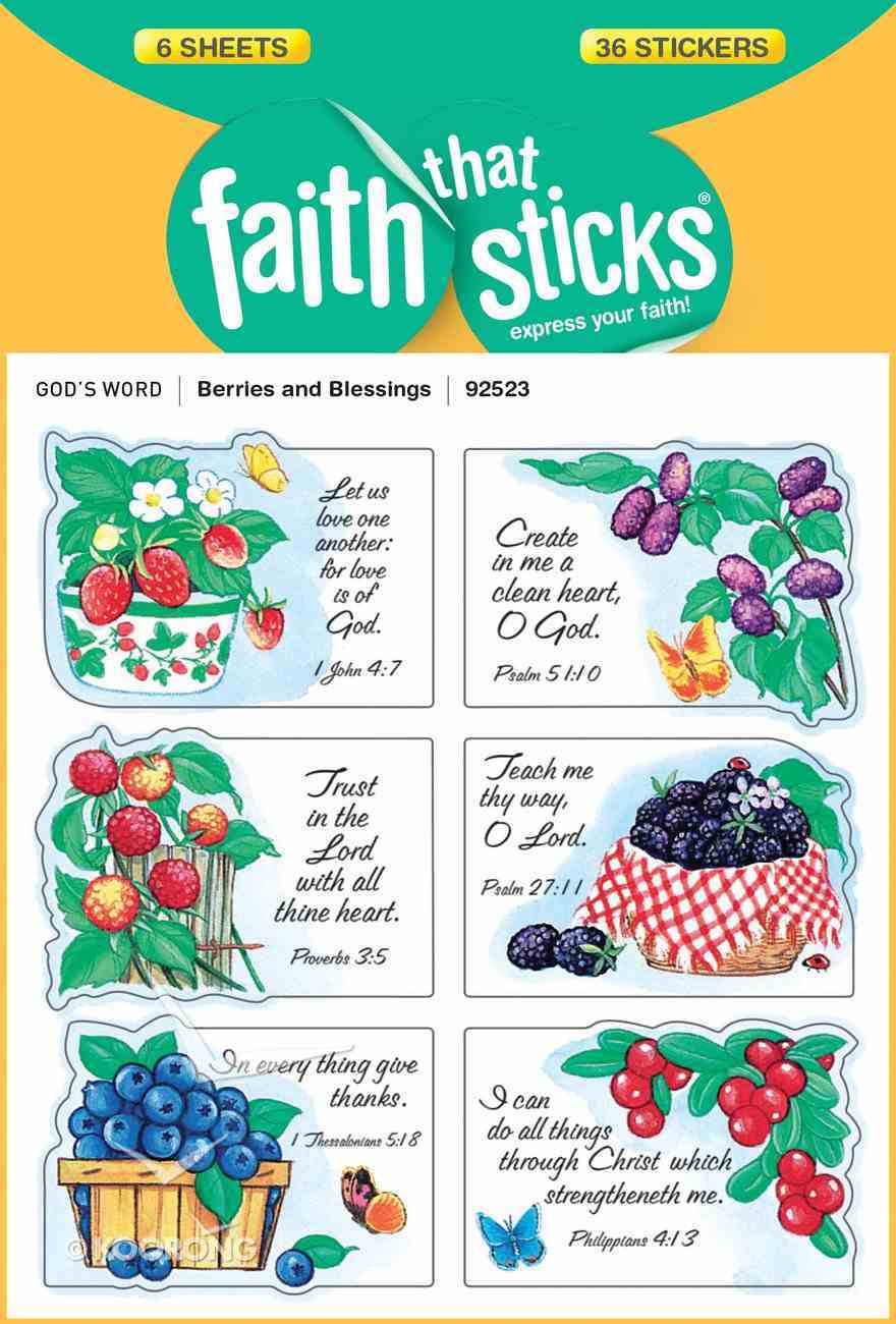 Berries & Blessings (6 Sheets, 36 Stickers) (Stickers Faith That Sticks Series) Stickers