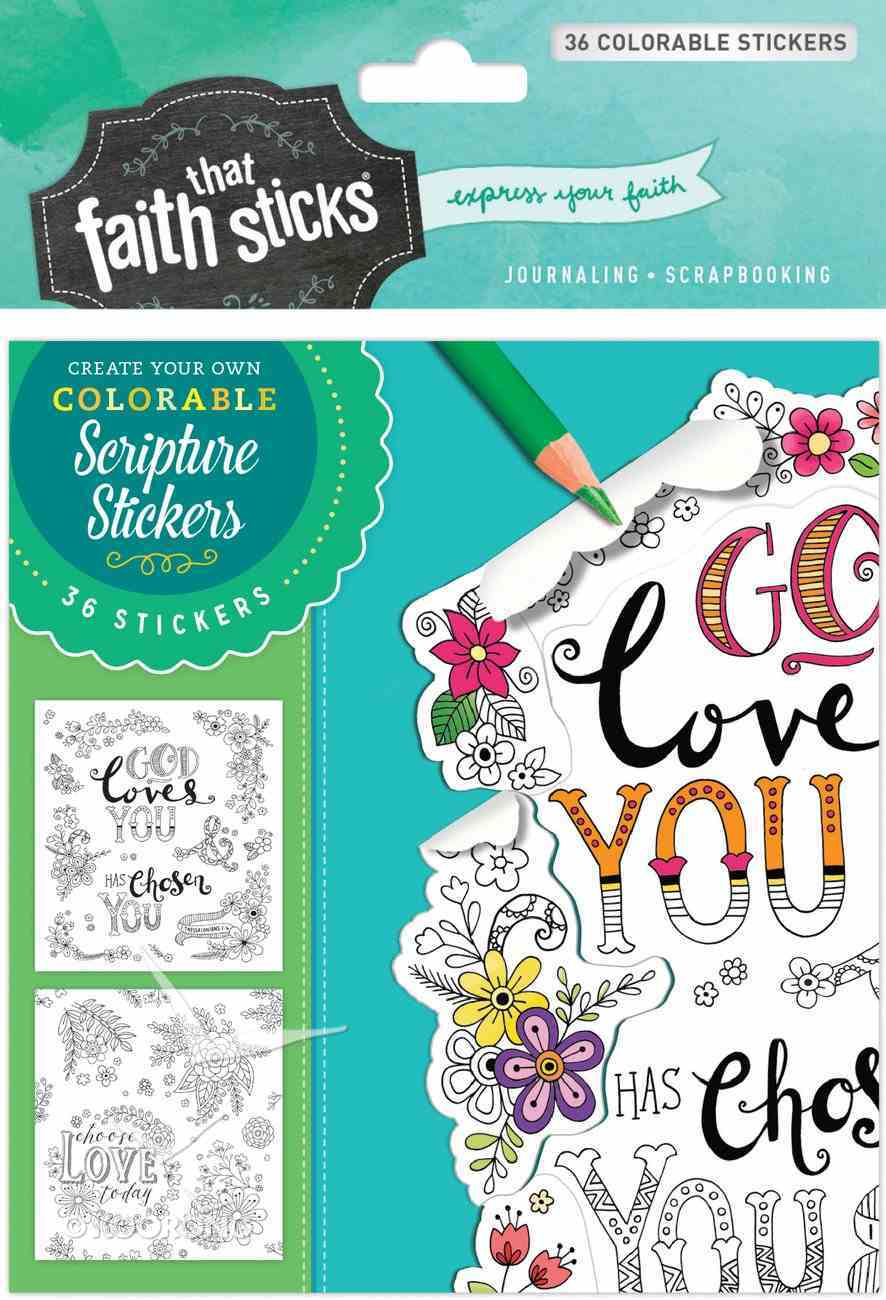 1 Thessalonians 1: 4 (4 Sheets, 36 Colorable Stickers) (Stickers Faith That Sticks Series) Stickers