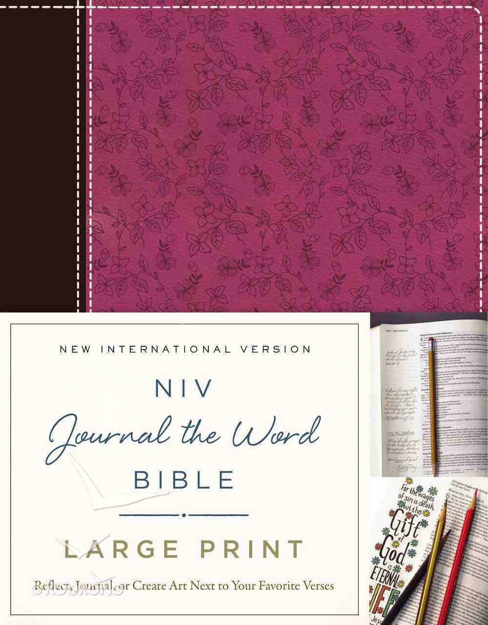 NIV Journal the Word Bible Large Print Pink/Brown (Black Letter Edition ...