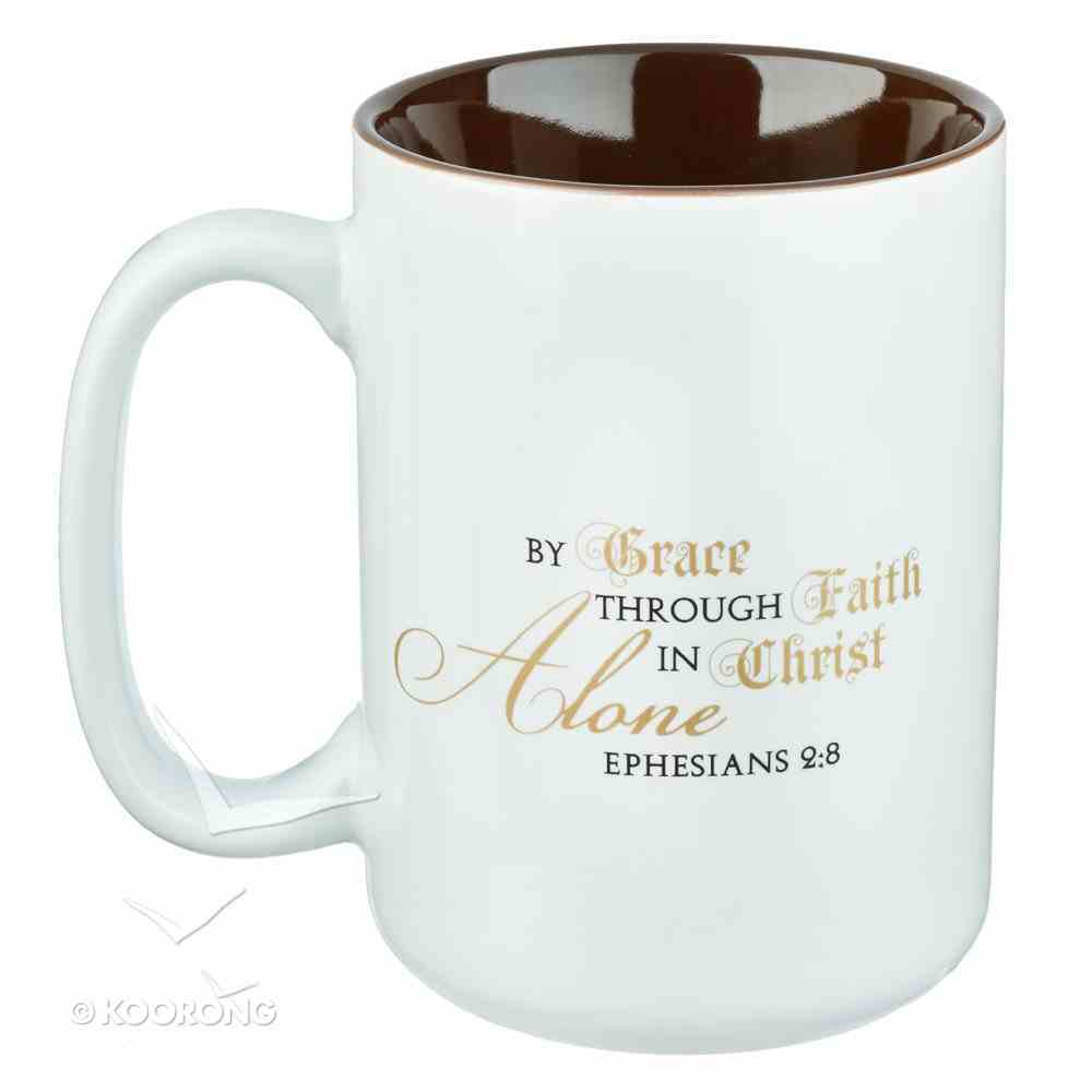 Ceramic Mug: In Christ Alone, White/Brown Homeware