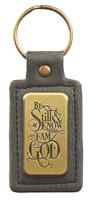 Luxleather Keyring: Be Still & Know That I Am God Saved By Grace (Black/gold) Jewellery - Thumbnail 0