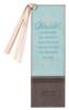Bookmark With Tassel: Blessed Turquoise/Brown (Luke 1:45) Imitation Leather - Thumbnail 0