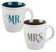 Ceramic Mugs 414ml: Mr & Mrs White With Blue & Gold (Set Of 2) Homeware - Thumbnail 0
