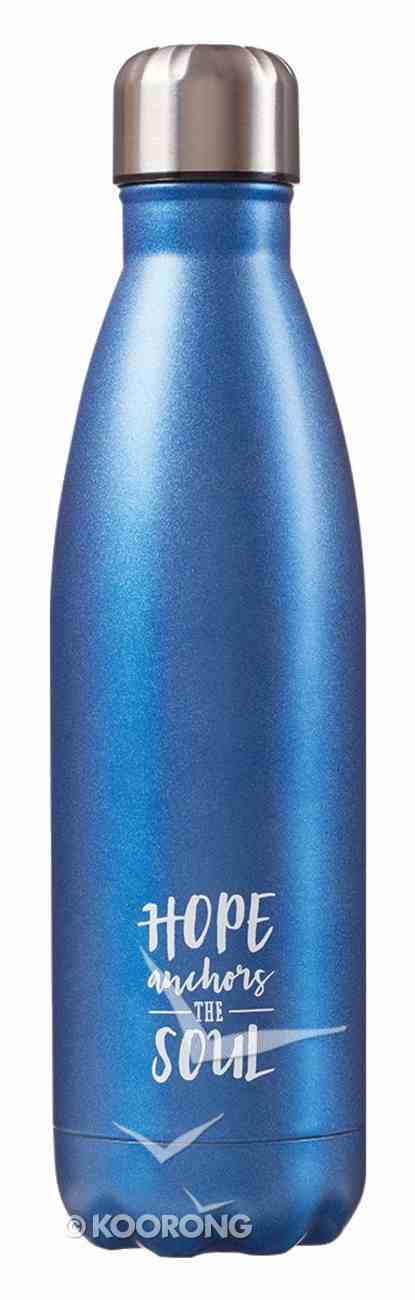 Water Bottle 500ml Stainless Steel: Metallic Blue - Hope Anchors the Soul (Vacuum Sealed) Homeware