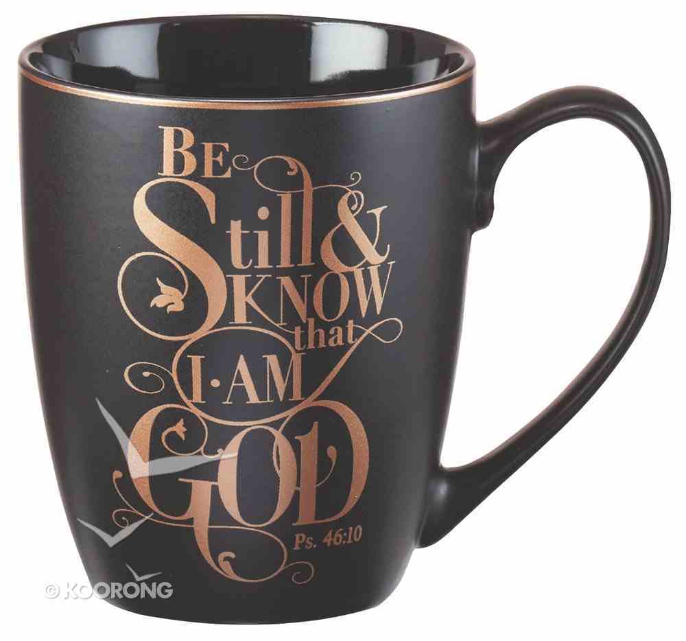 Ceramic Mug: Be Still & Know....Black, Saved By Grace (355ml) Homeware