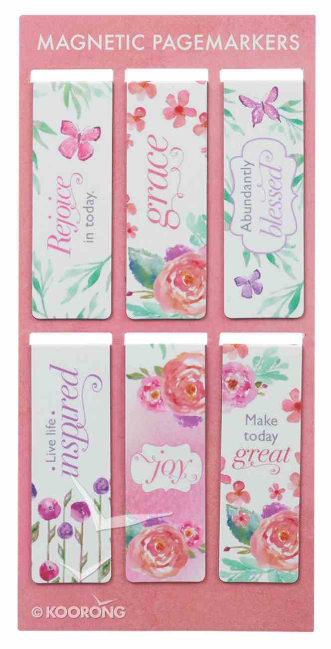 Bookmark Magnetic: Sing For Joy (Floral) (Set Of 6) Stationery