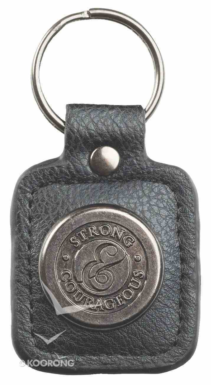 Luxleather Keyring With Charm: Mens Strong & Courageous Jewellery