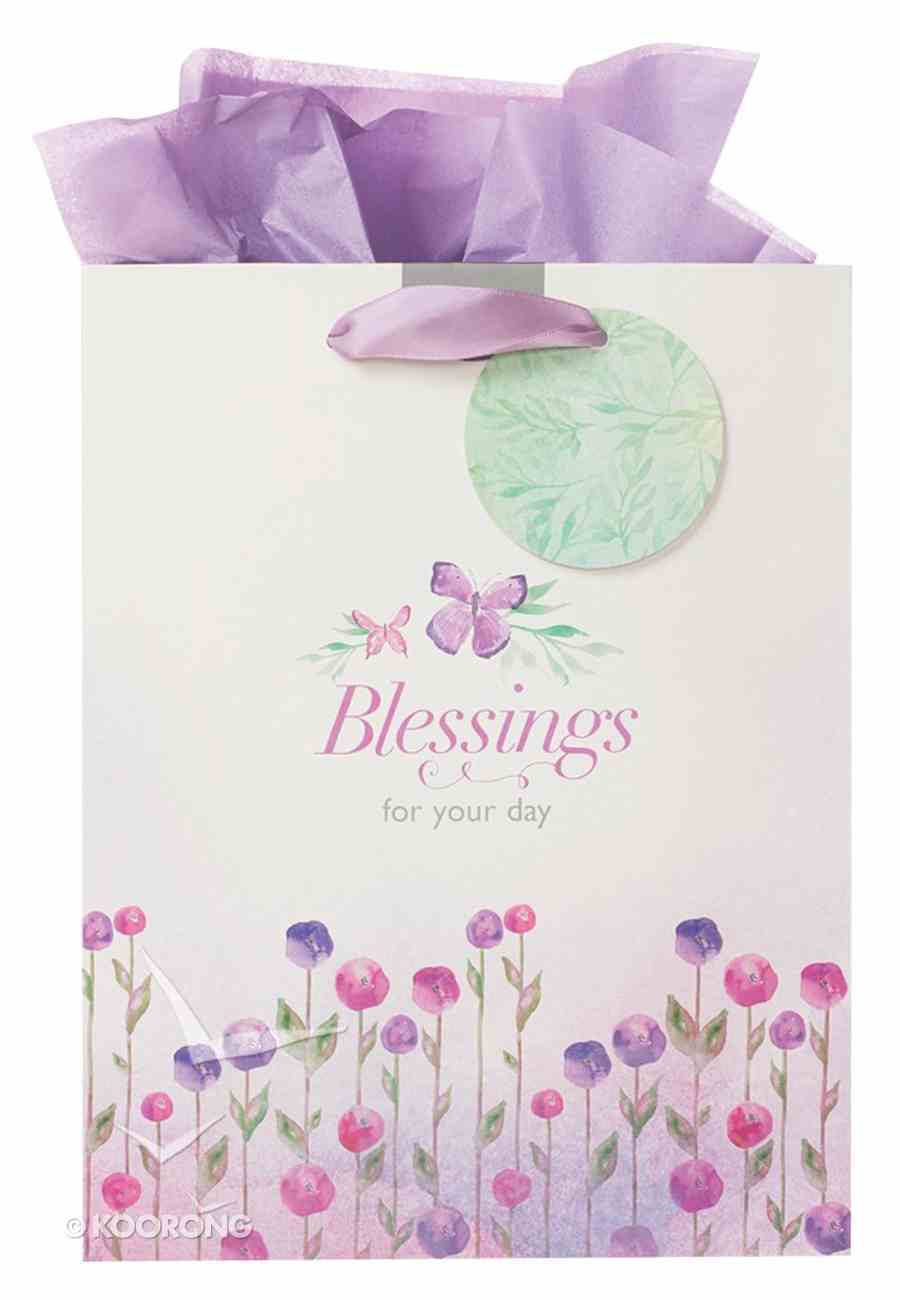 Gift Bag Large Sing For Joy: Blessings (Pale Green/floral) Stationery