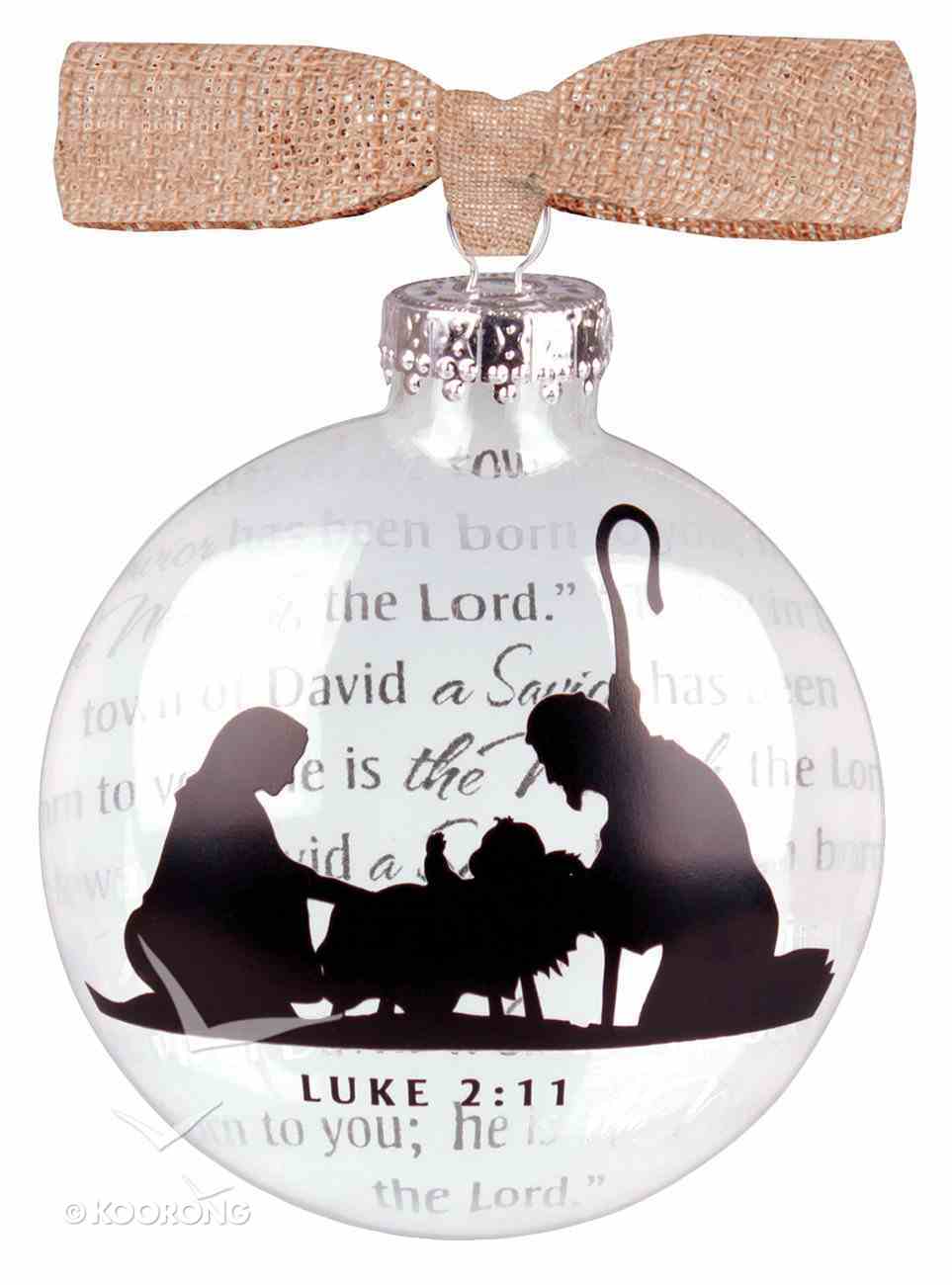 Christmas Glass Ornament: Holy Family Nativity (Luke 2:11) Homeware