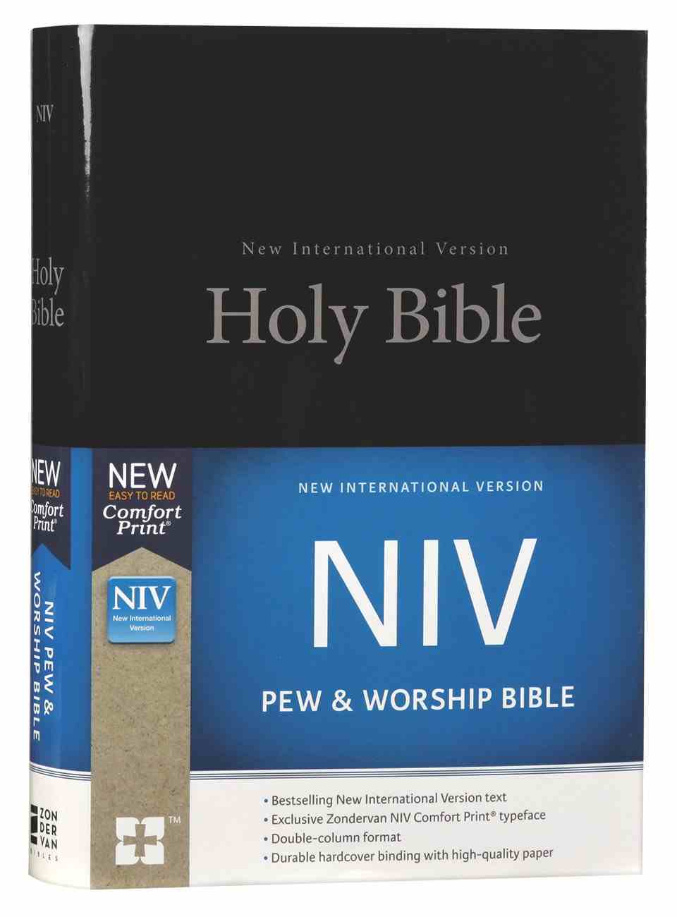 NIV Pew and Worship Bible Black (Black Letter Edition) Hardback