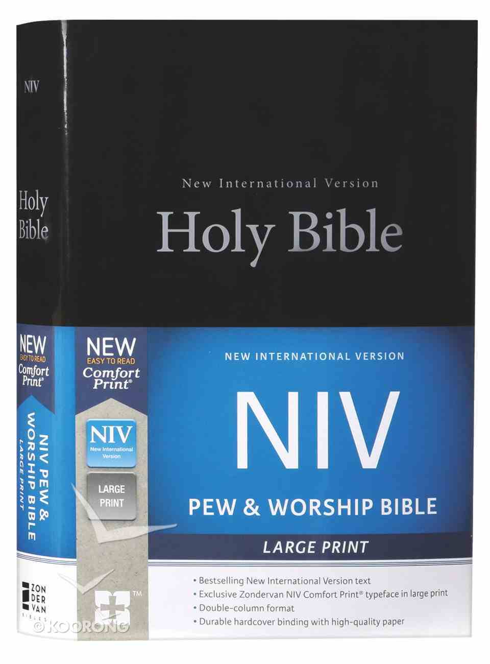 NIV Pew and Worship Bible Large Print Black (Black Letter Edition) Hardback