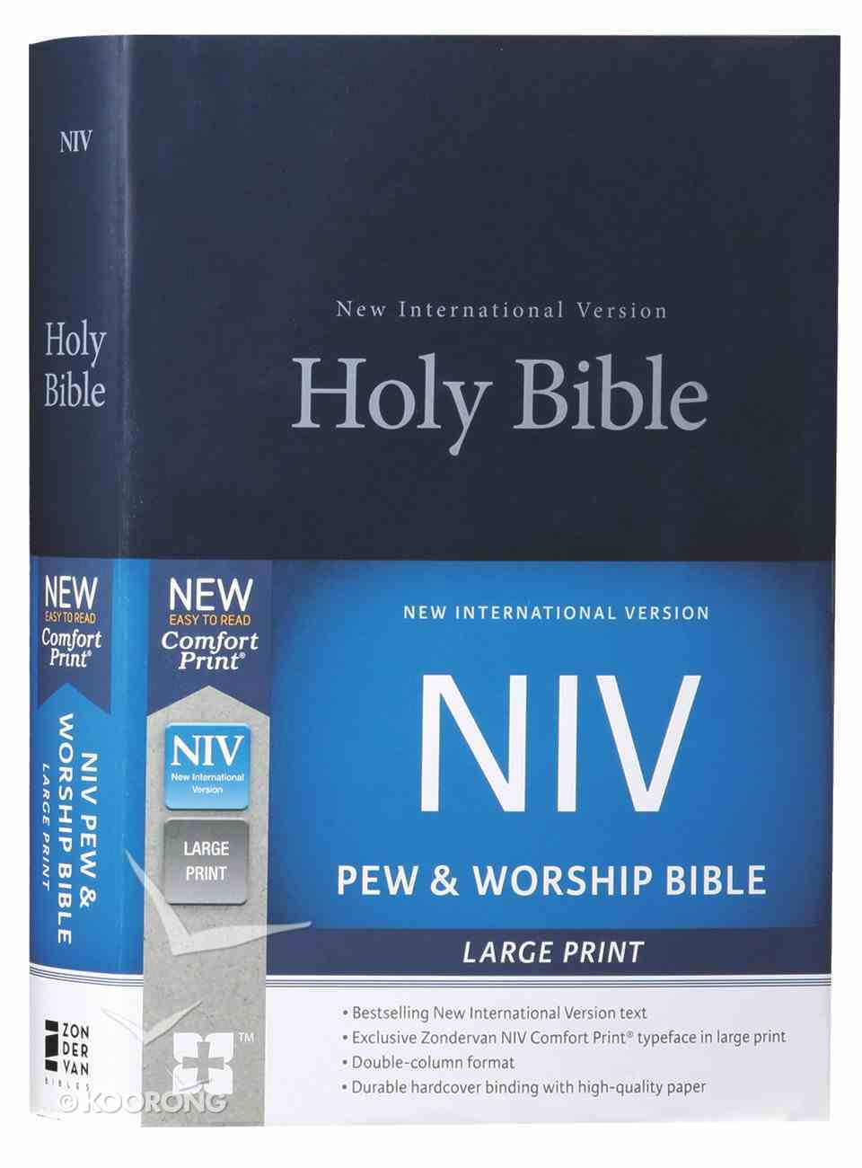 NIV Pew and Worship Bible Large Print Blue (Black Letter Edition) Hardback