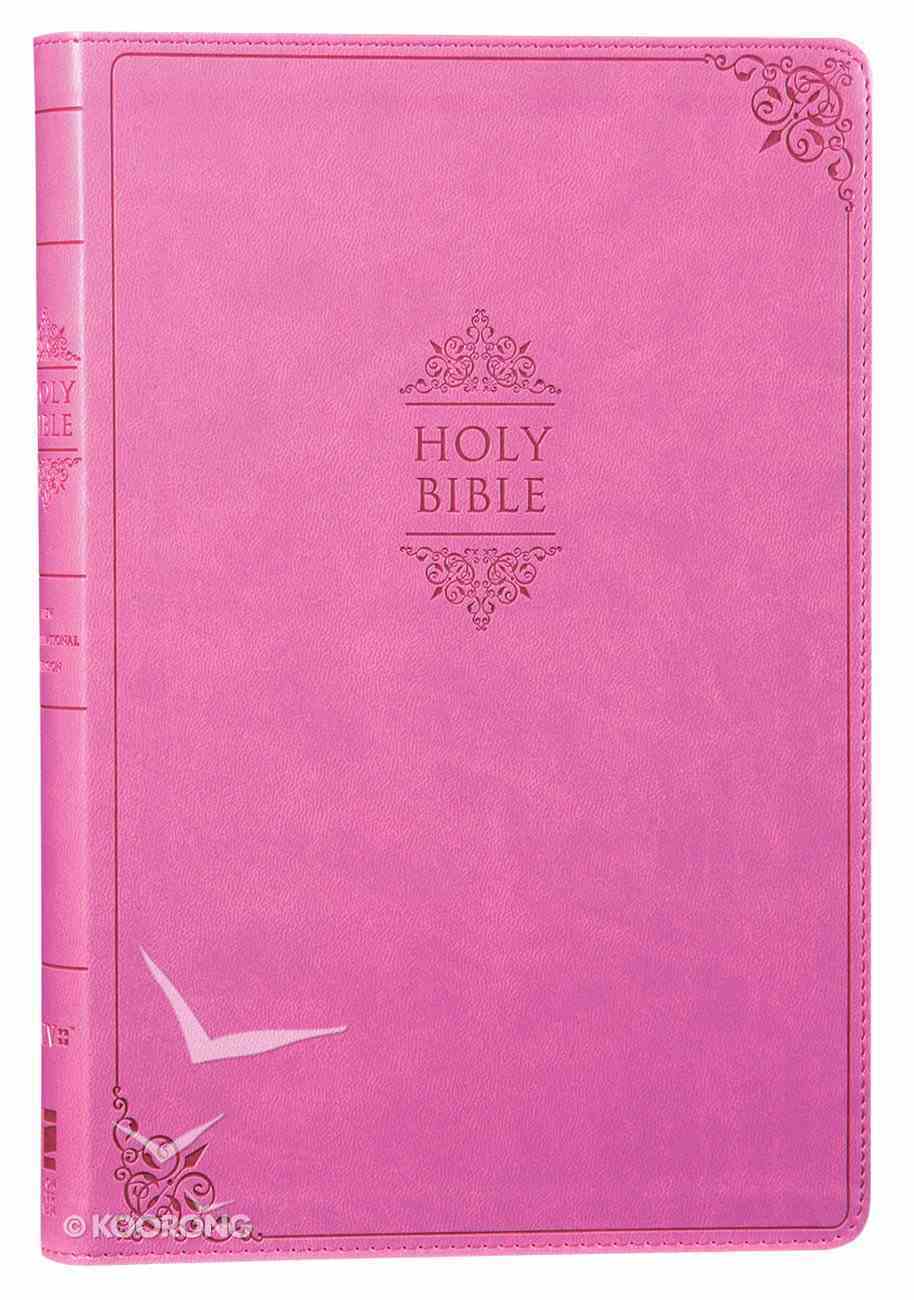 NIV Value Thinline Bible Large Print Pink (Black Letter Edition) Premium Imitation Leather