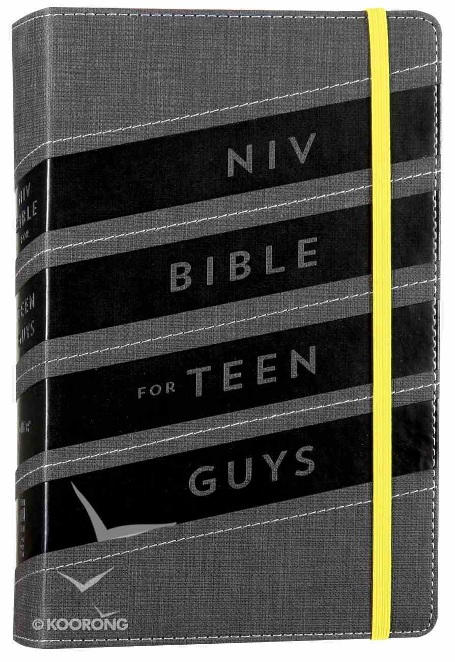 NIV Bible For Teen Guys Charcoal Elastic Closure (Black Letter Edition) Premium Imitation Leather