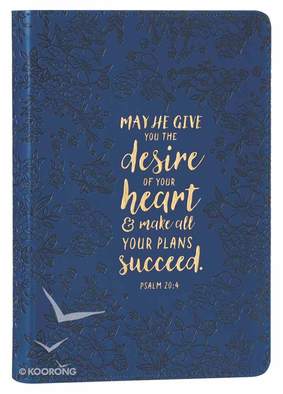 Journal: May He Give You the Desire of Your Heart Navy/Floral, Handy-Sized (Psalm 20:4) Imitation Leather