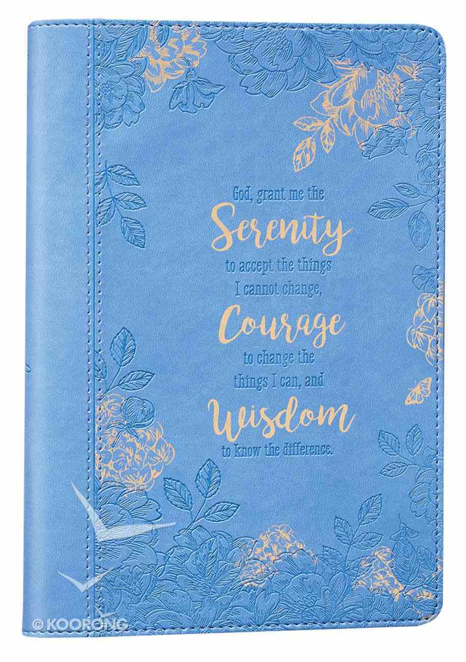 Journal: Serenity Prayer, Blue Floral, Slimline Imitation Leather