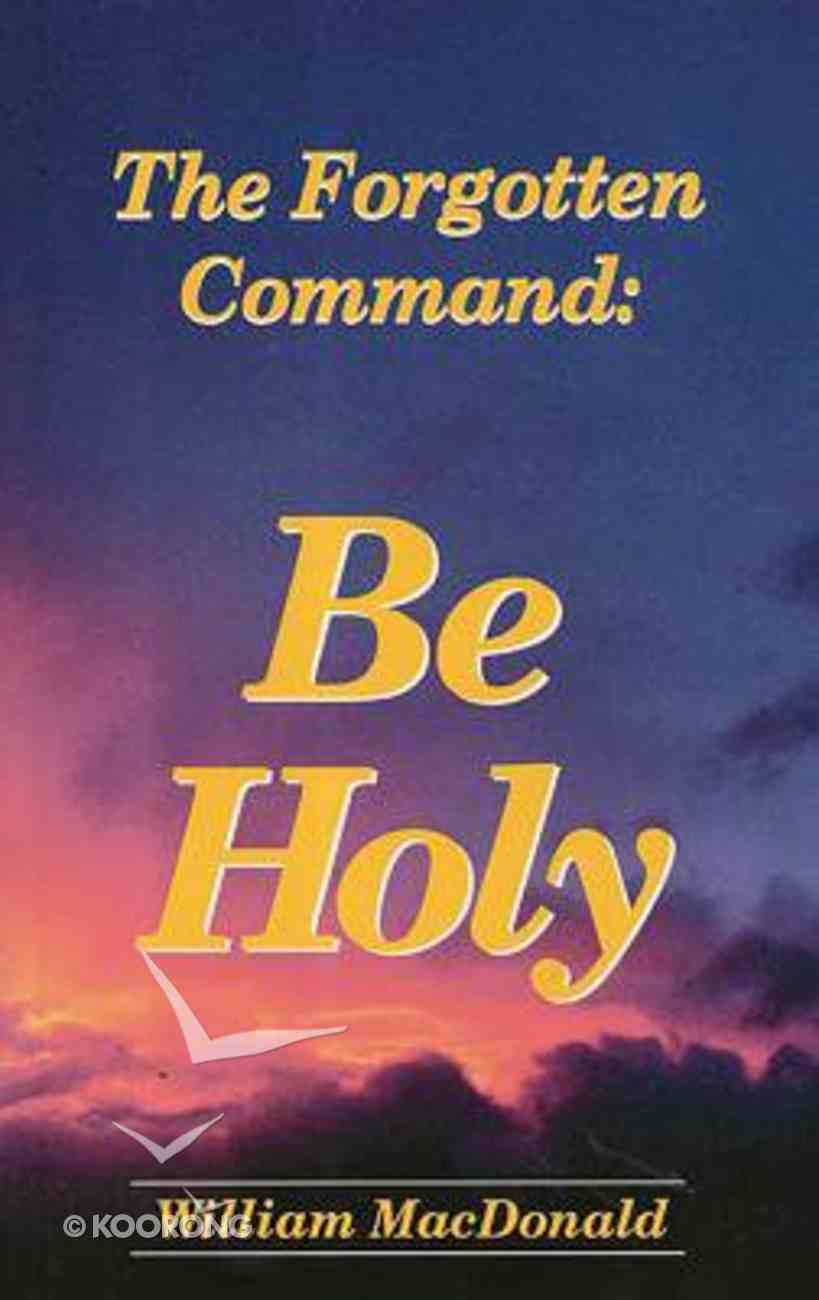 Be Holy Paperback