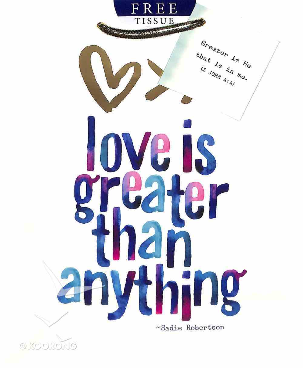 Gift Bag Medium: Love is Greater (Incl Two Sheets Tissue Paper & Gift Tag, Gold Foil) (Sadie Robertson Gift Products Series) Stationery