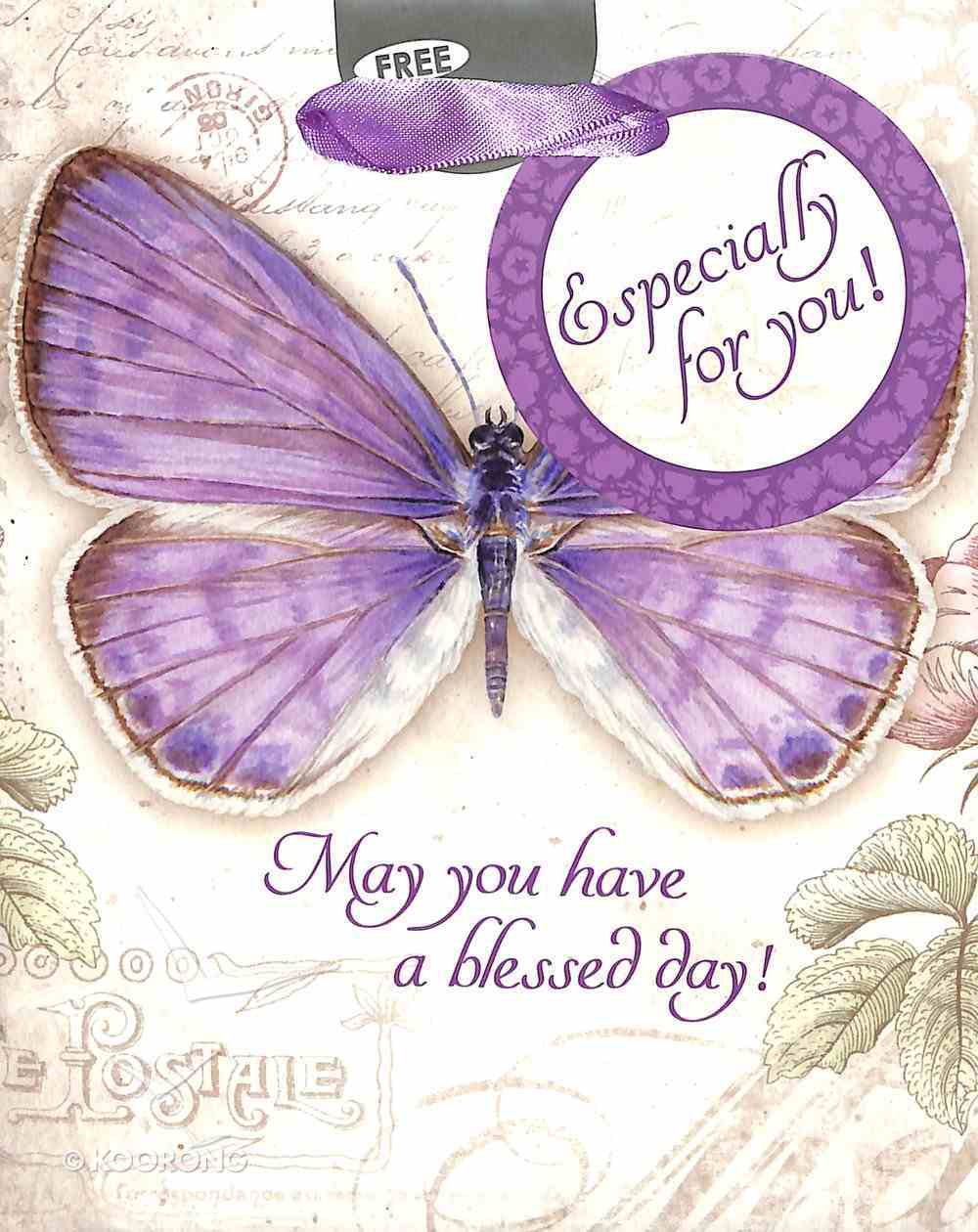 Gift Bag Small: May You Have a Blessed Day Butterfly/Purple Stationery