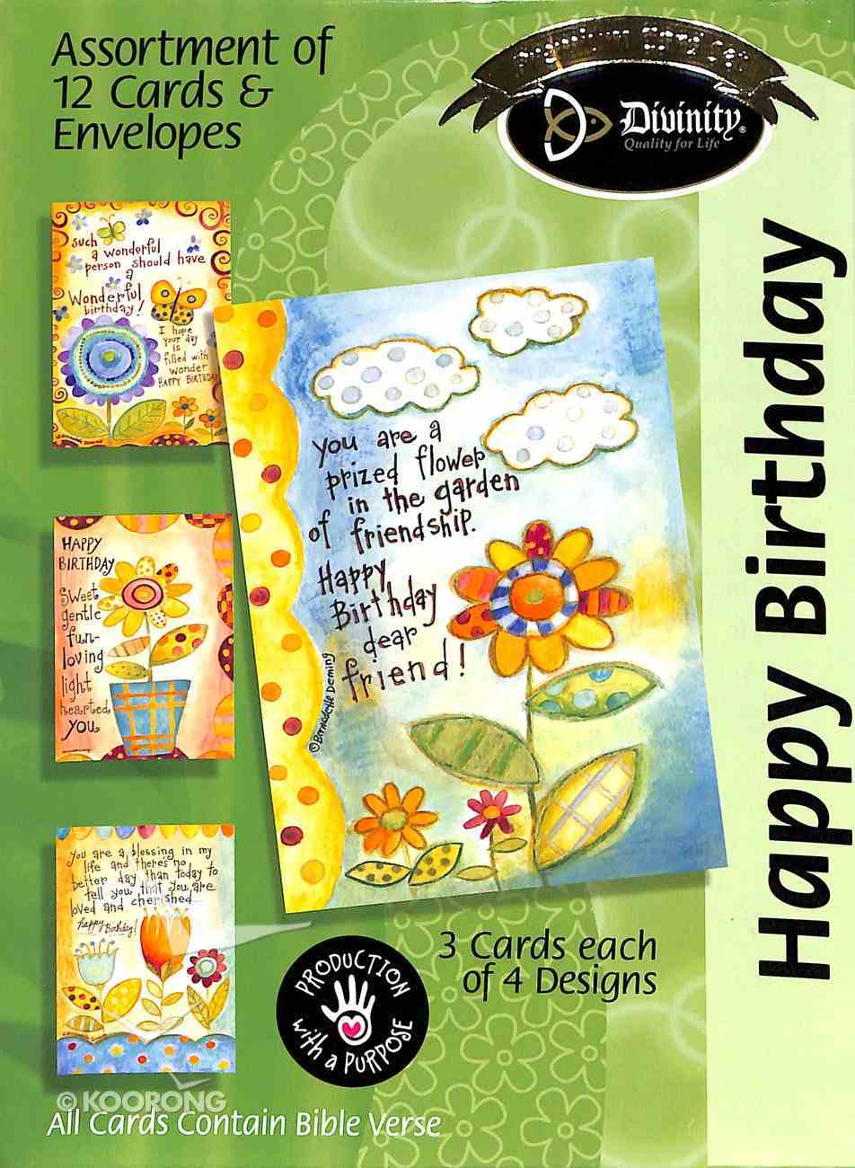 Boxed Cards Happy Birthday: Flowerpots Box