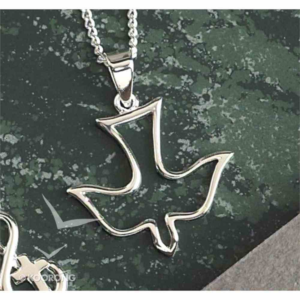Necklace: Silver Plated Open Descending Dove on 45Cm Silver Plated Chain Jewellery