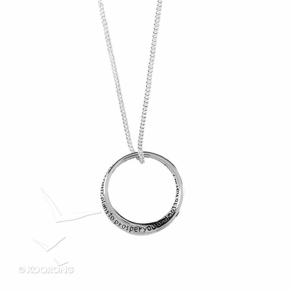 Necklace: Silver Plated Jeremiah 29:11-18 Mobius Ring on 45Cm Chain Jewellery