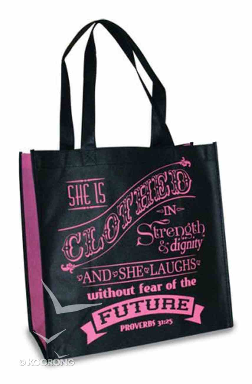 Eco Totes: Proverbs 31 Woman, Black With Pink Sides Soft Goods