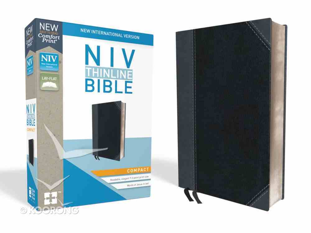 NIV Thinline Bible Compact Black/Gray (Red Letter Edition) Premium Imitation Leather