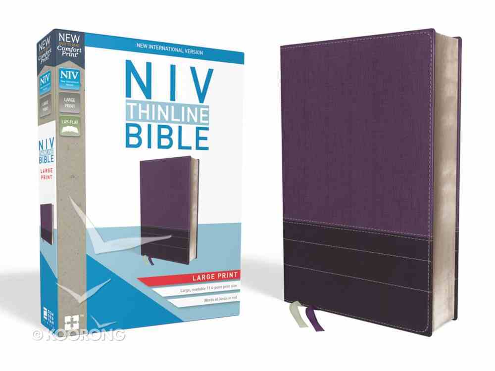 NIV Thinline Bible Large Print Purple (Red Letter Edition) Premium Imitation Leather
