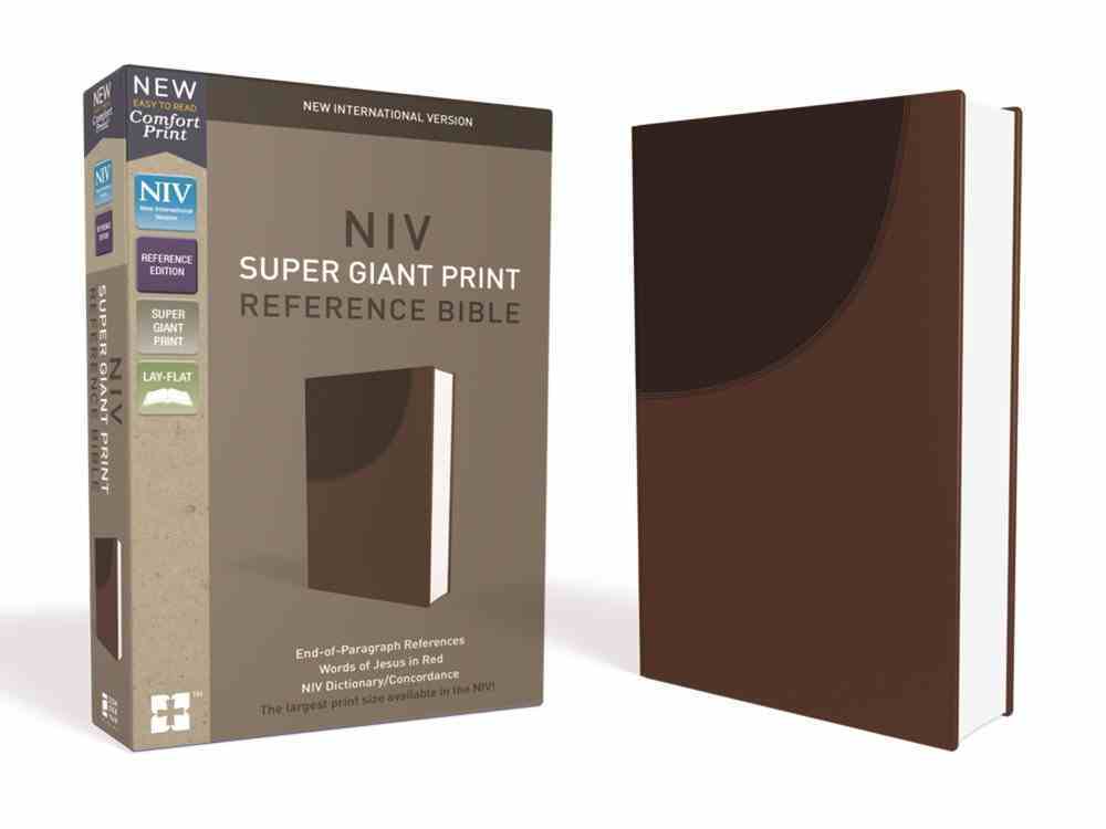 NIV Super Giant Print Reference Bible Brown (Red Letter Edition) Premium Imitation Leather