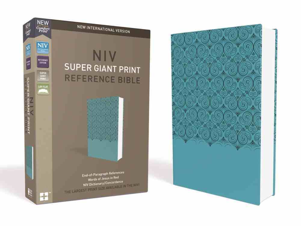 NIV Super Giant Print Reference Bible Blue (Red Letter Edition) Premium Imitation Leather