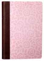 NIV Thinline Bible Large Print Pink Floral (Red Letter Edition) Premium Imitation Leather - Thumbnail 0