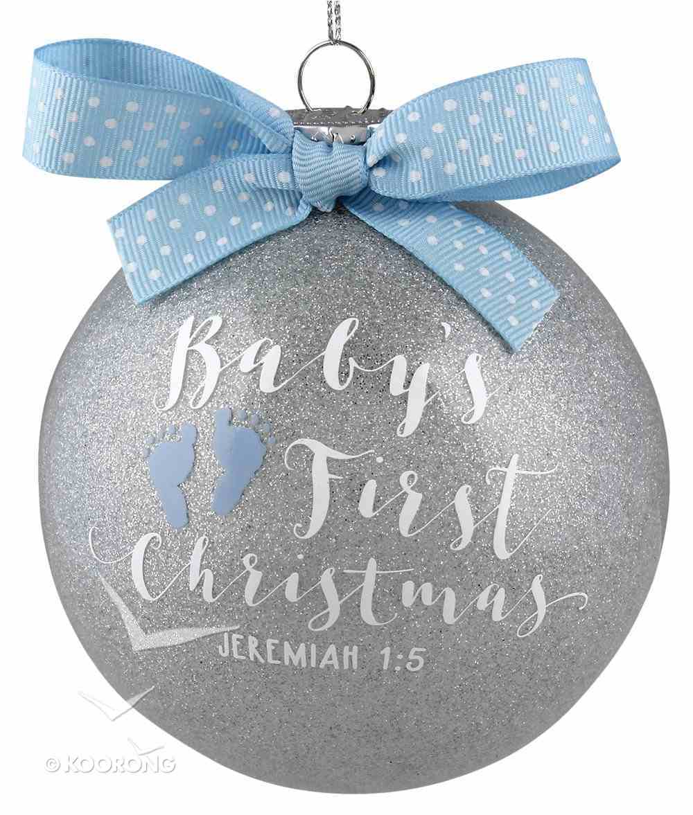 Christmas Glass Ornament Special Moments: Baby's First Christmas, Blue (Jeremiah 1:5) Homeware