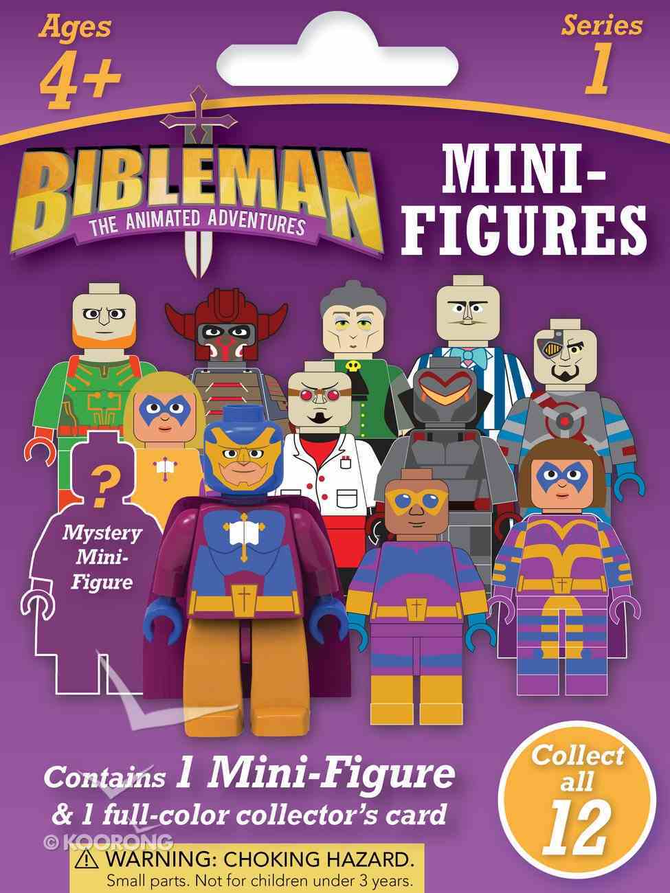 Bibleman Mini Figure , Ages 4+ (Contains 1 Mini-figure & 1 Four-color Trading Card From Series 1) Soft Goods