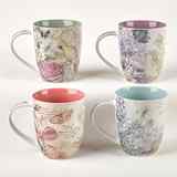 Ceramic Mugs 325ml: Floral Inspirations (Set Of 4) Homeware - Thumbnail 1