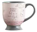 Ceramic Pedestal Mug: The Struggle is Real, But So is Our God, Pink ((In)courage Gift Product Series) Homeware - Thumbnail 0