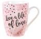 Ceramic Sparkle Mug: Live a Life of Love (Pink/white) Homeware - Thumbnail 0