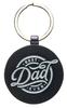 Metal Keyring in Tin: Best Dad Ever, Red Diamond Pattern Novelty - Thumbnail 0